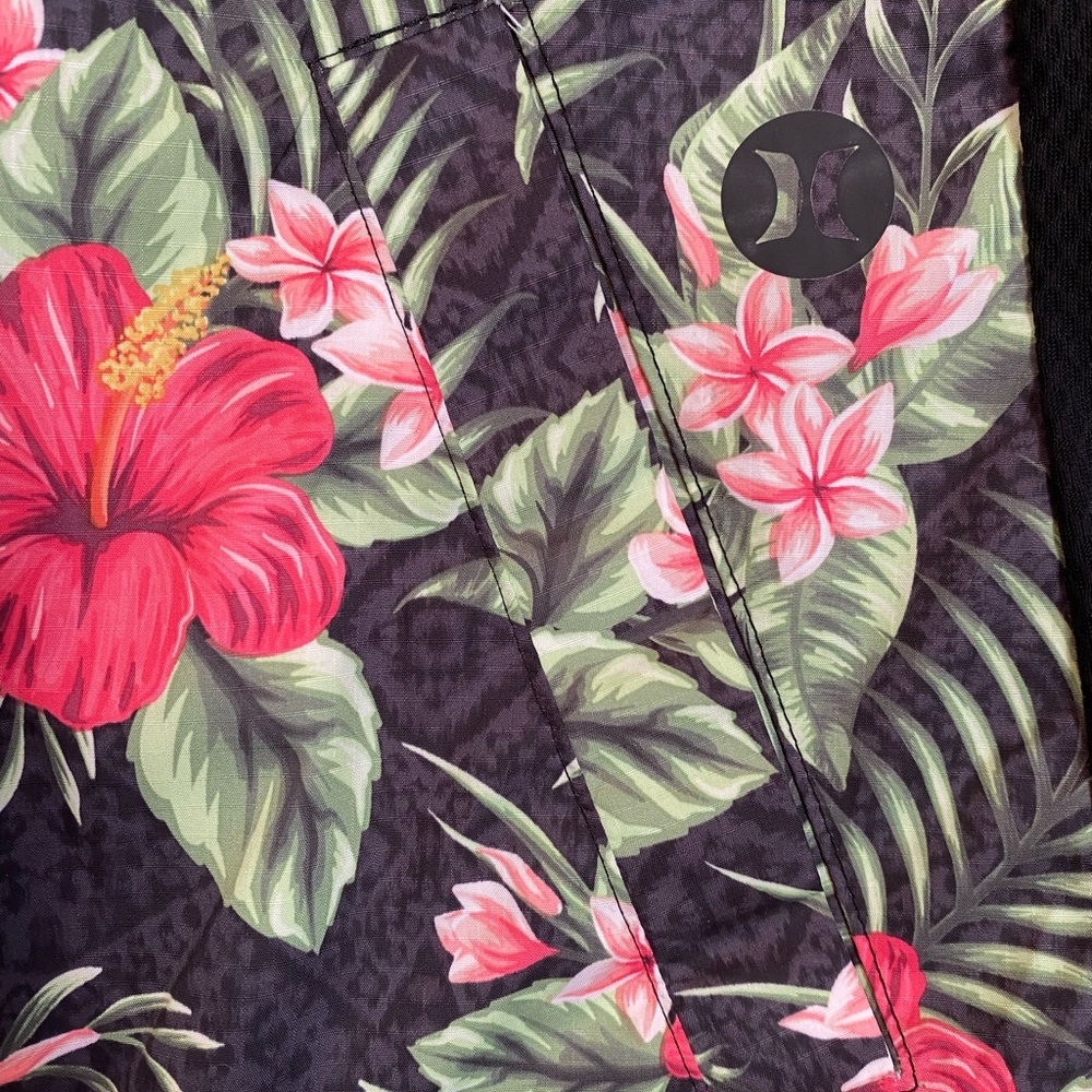 Hurley Black Tropical Floral Women's Breathable Running Jacket Size S - Picture 4 of 13